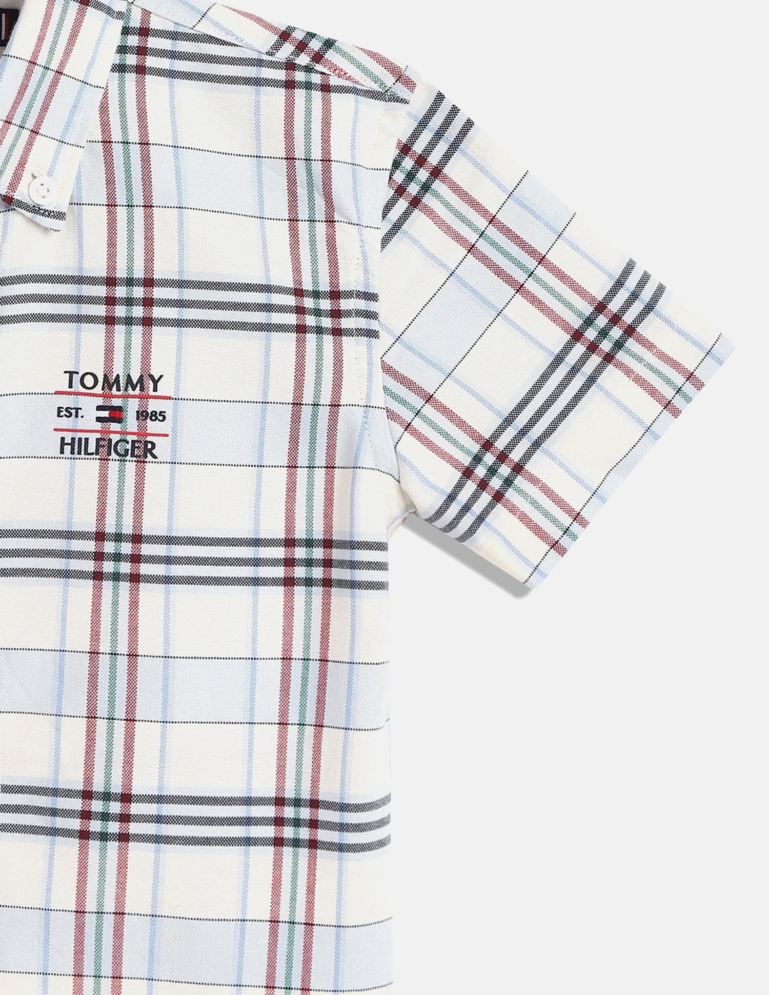 Tommy Hilfiger Kids Boys Checked Regular-Fit Cotton Shirt