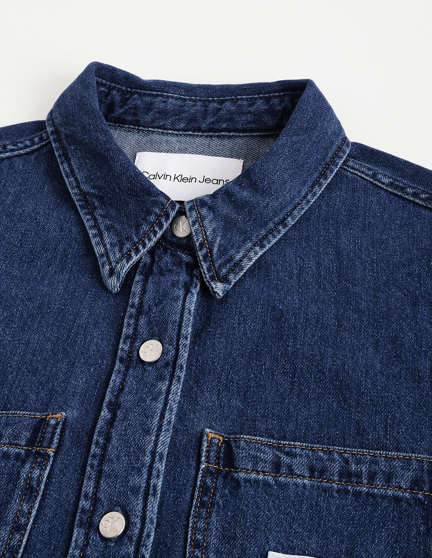 Calvin Klein Bell Sleeve Denim Shirt Dress