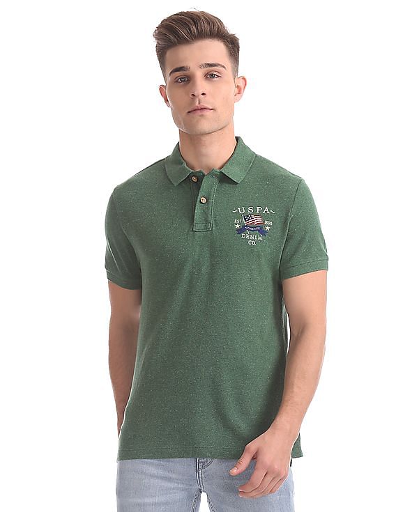 U.S. Polo Assn. Denim Co. Muscle Fit Heathered Polo Shirt