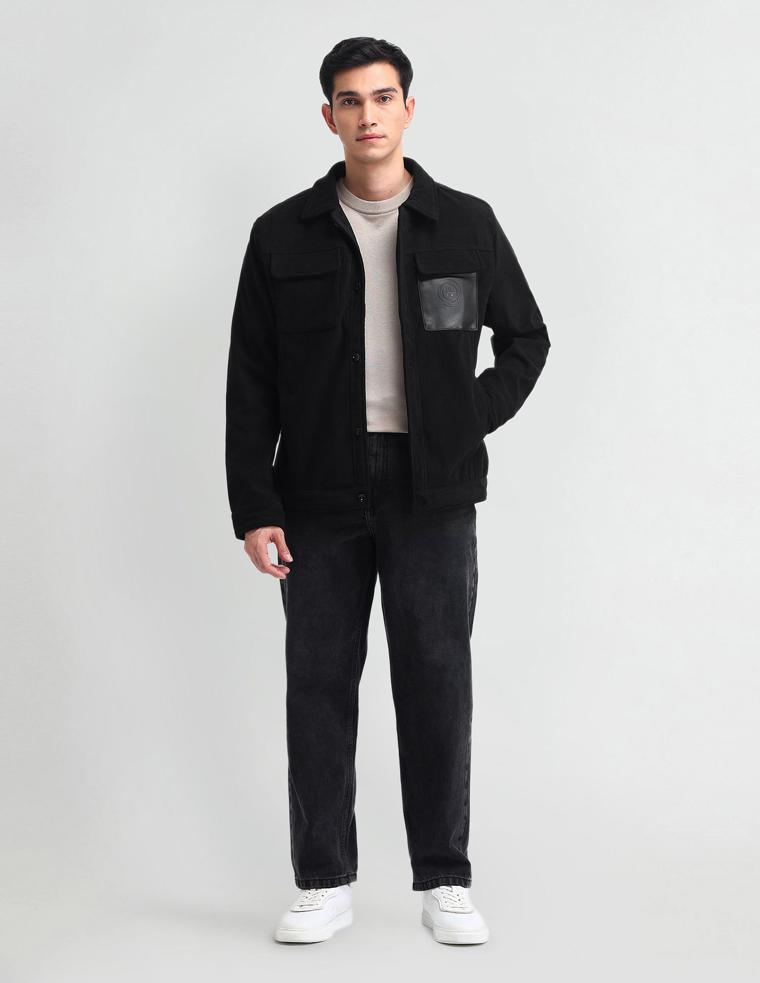 Arrow Sport Corduroy Solid Casual Jacket