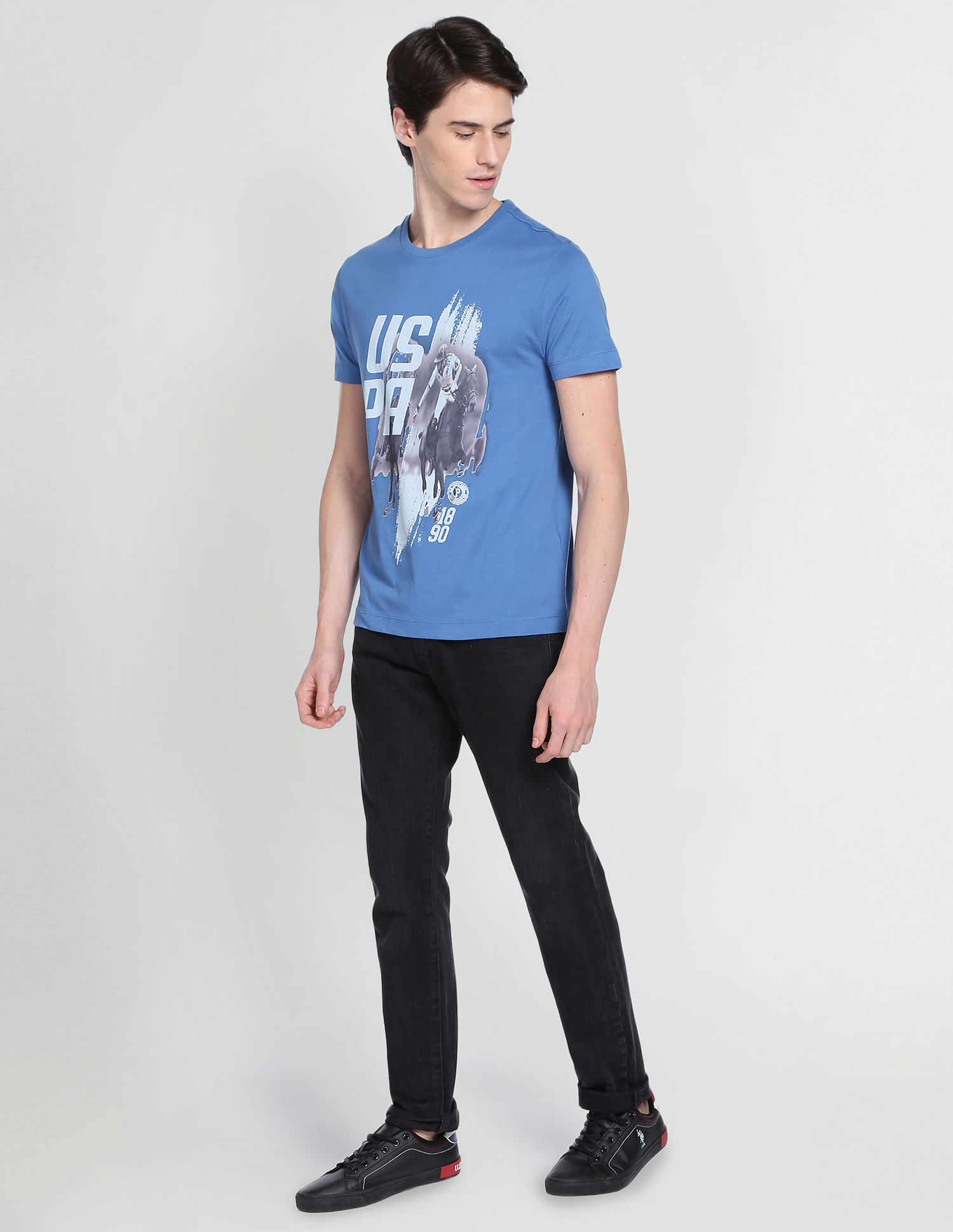 U.S. Polo Assn. Denim Co. Crew Neck Cotton Graphic Print T-Shirt