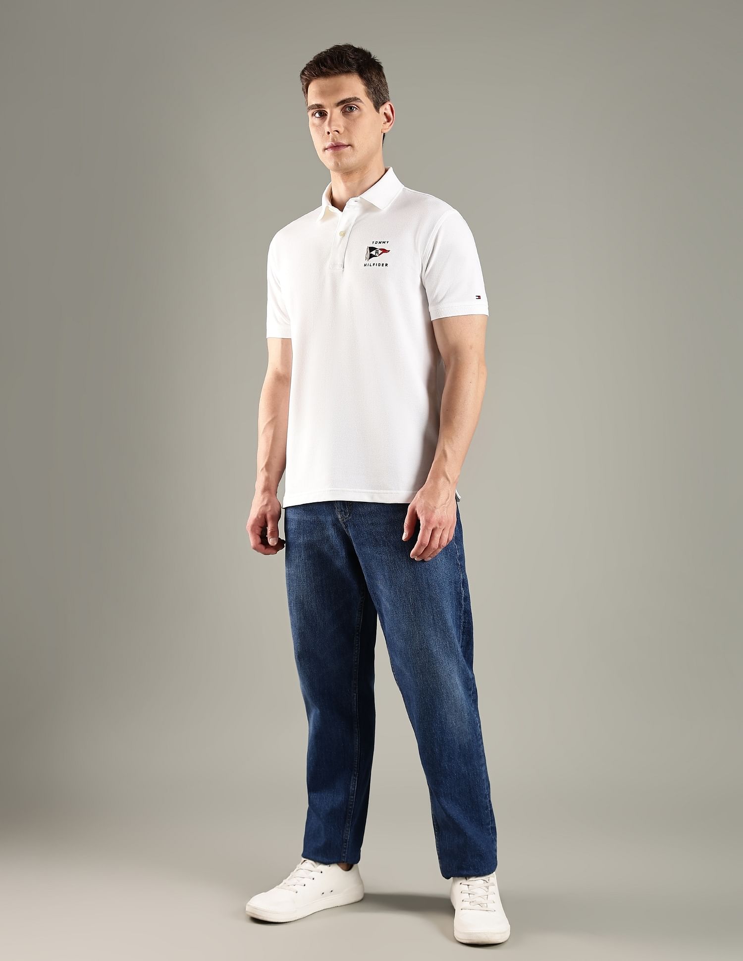 Tommy Hilfiger Solid Regular Fit Cotton Polo T-Shirt