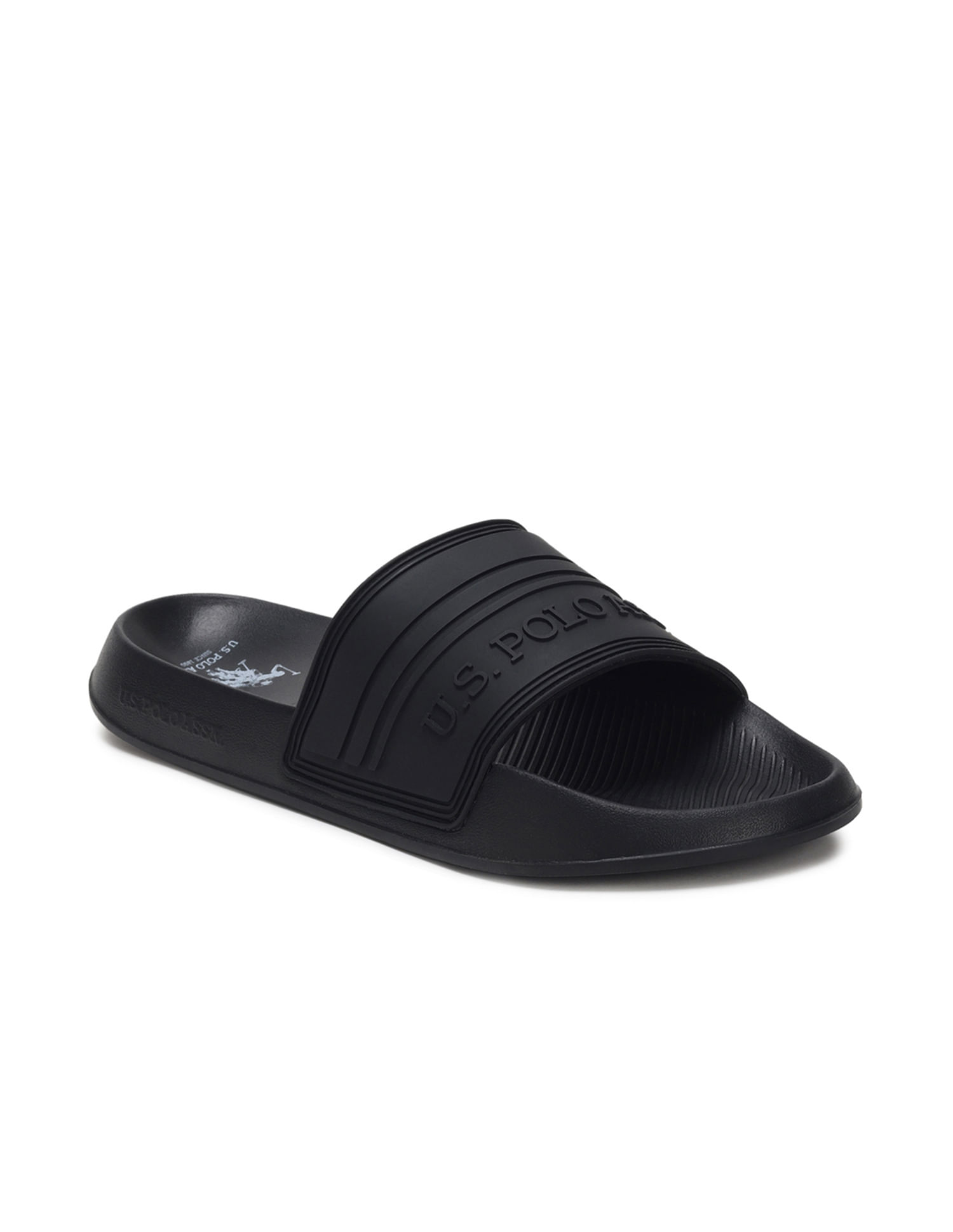 U.S. Polo Assn. Men Embossed Logo Non-Skid Lightweight Nilsson Slides