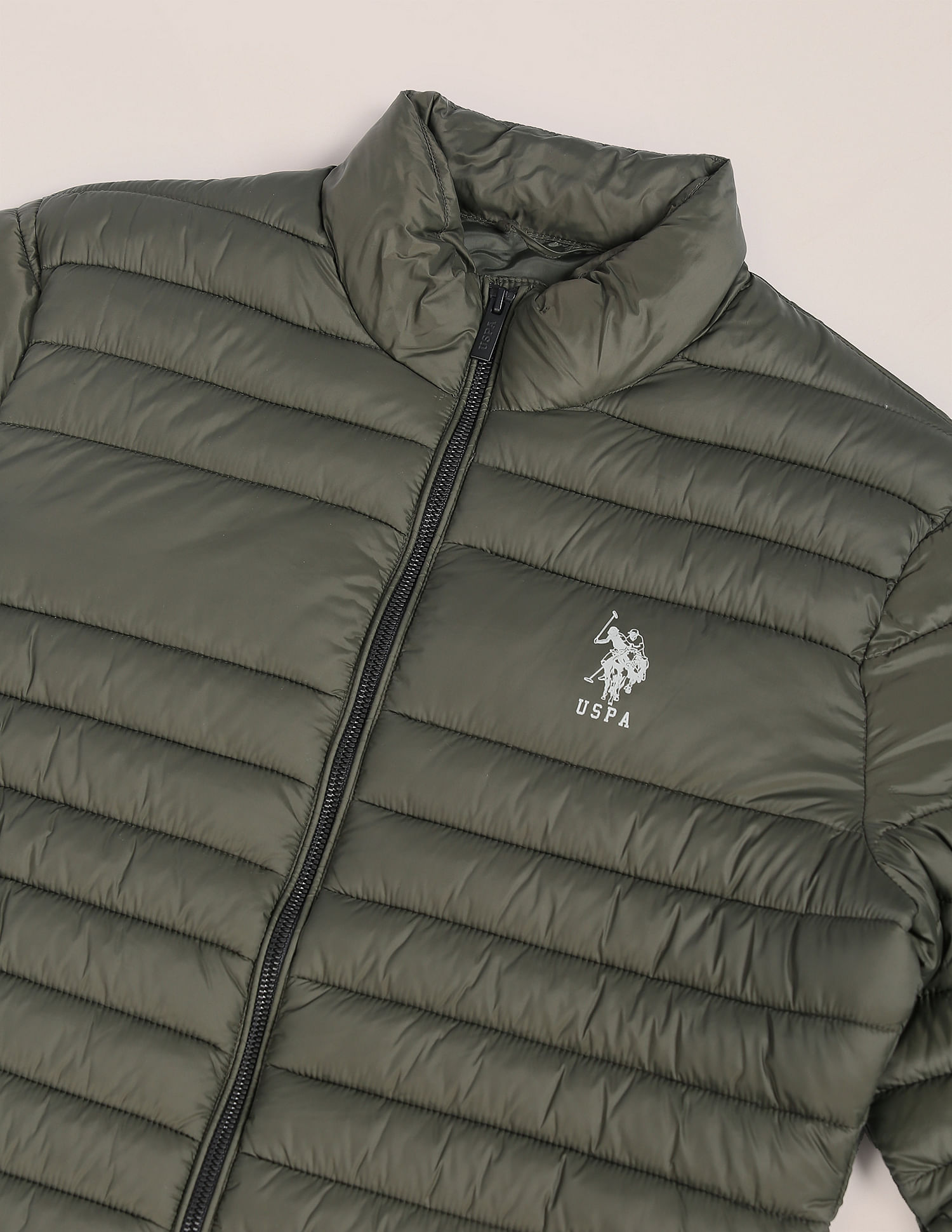 Buy U.S. Polo Assn. Women High Neck Solid Padded Jacket - NNNOW.com