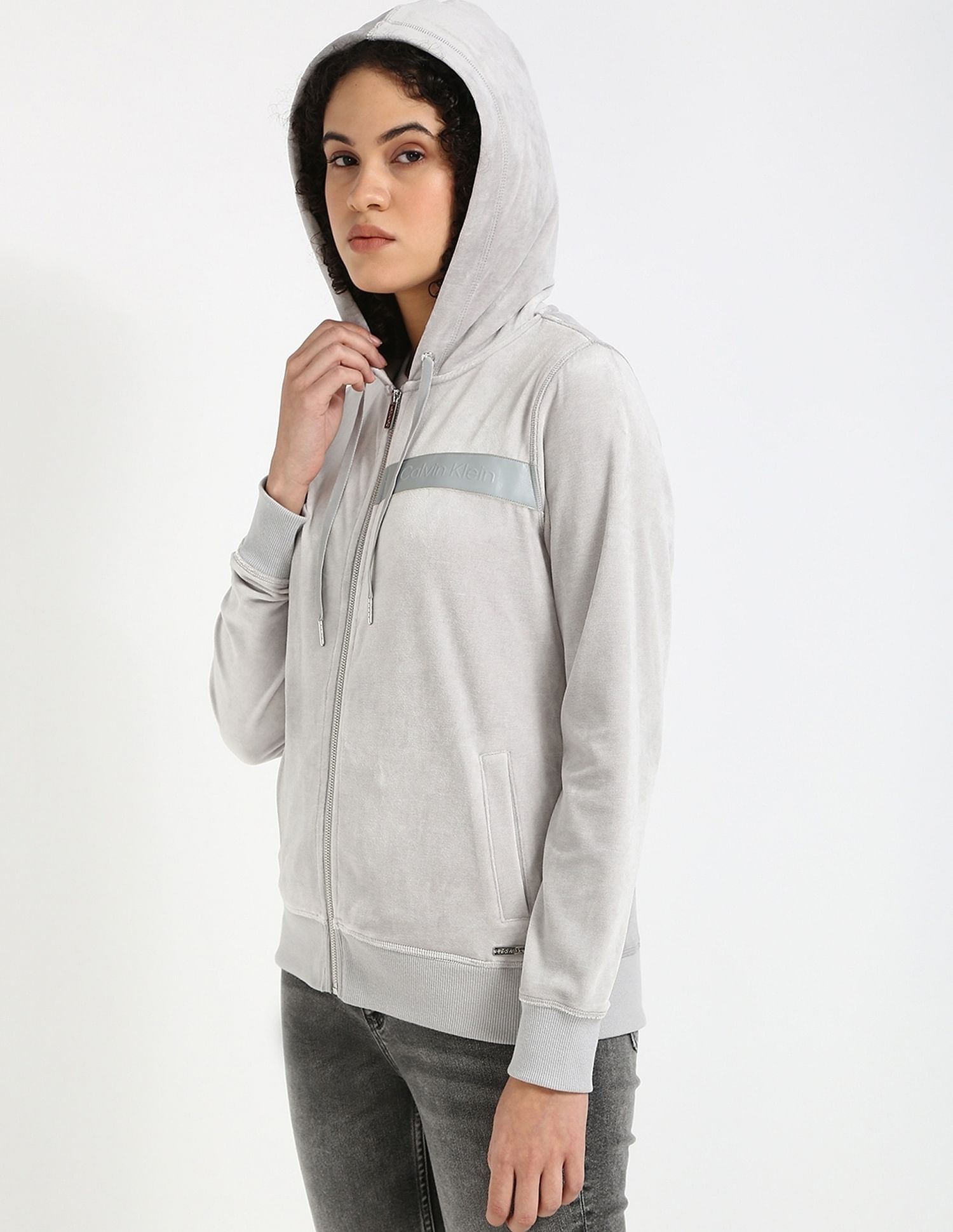 Calvin Klein Jeans Regular-Fit Polyester Hooded Neck Sweat Shirt