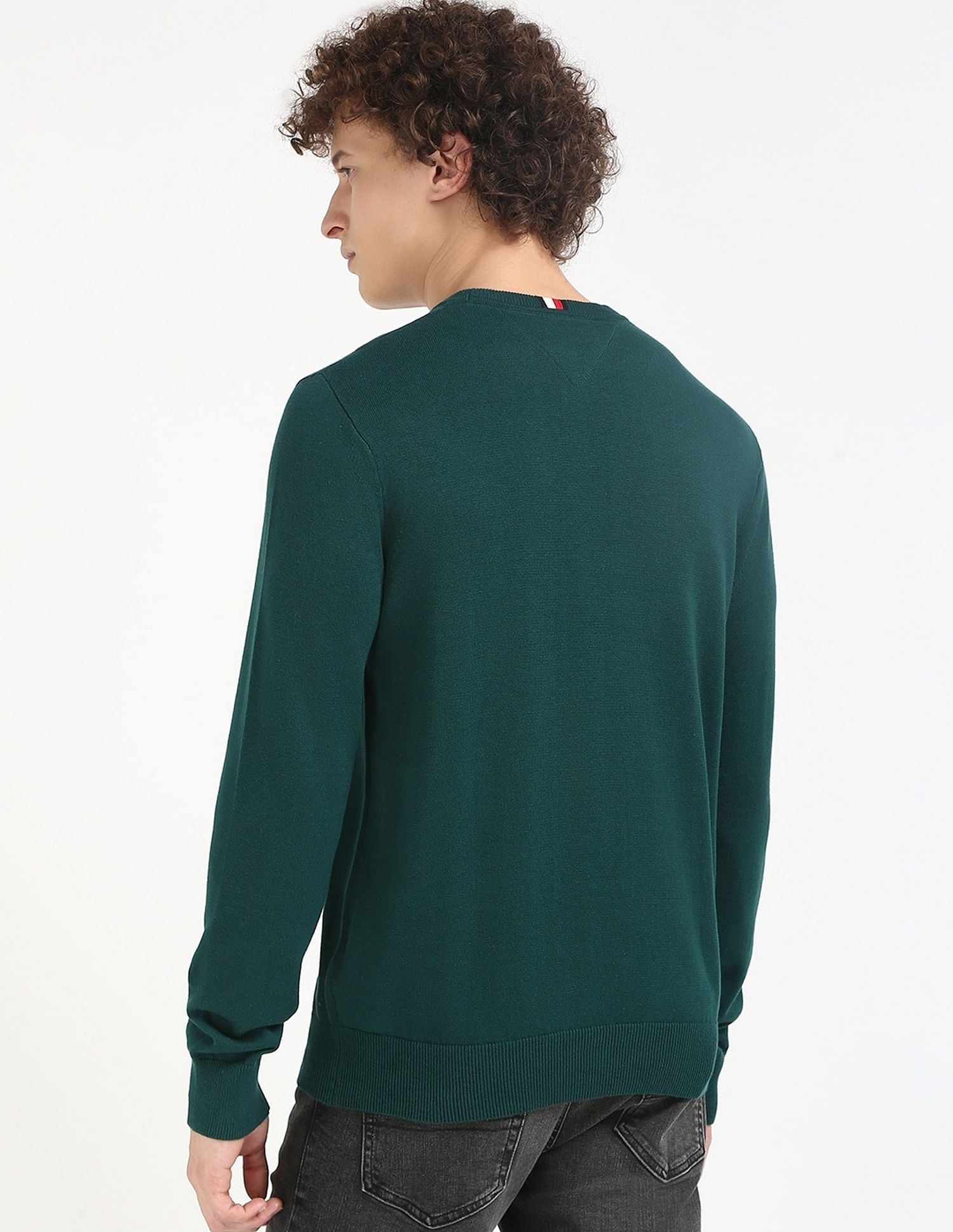 Tommy Hilfiger Solid Regular-Fit Cotton Sweater