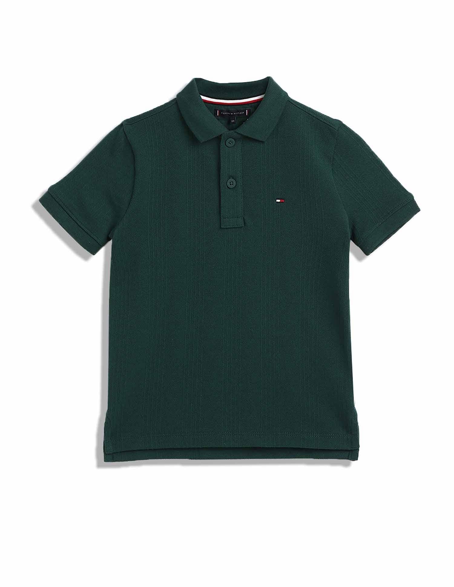 Tommy Hilfiger Kids Boys Striped Regular-Fit Cotton Polo T-Shirt
