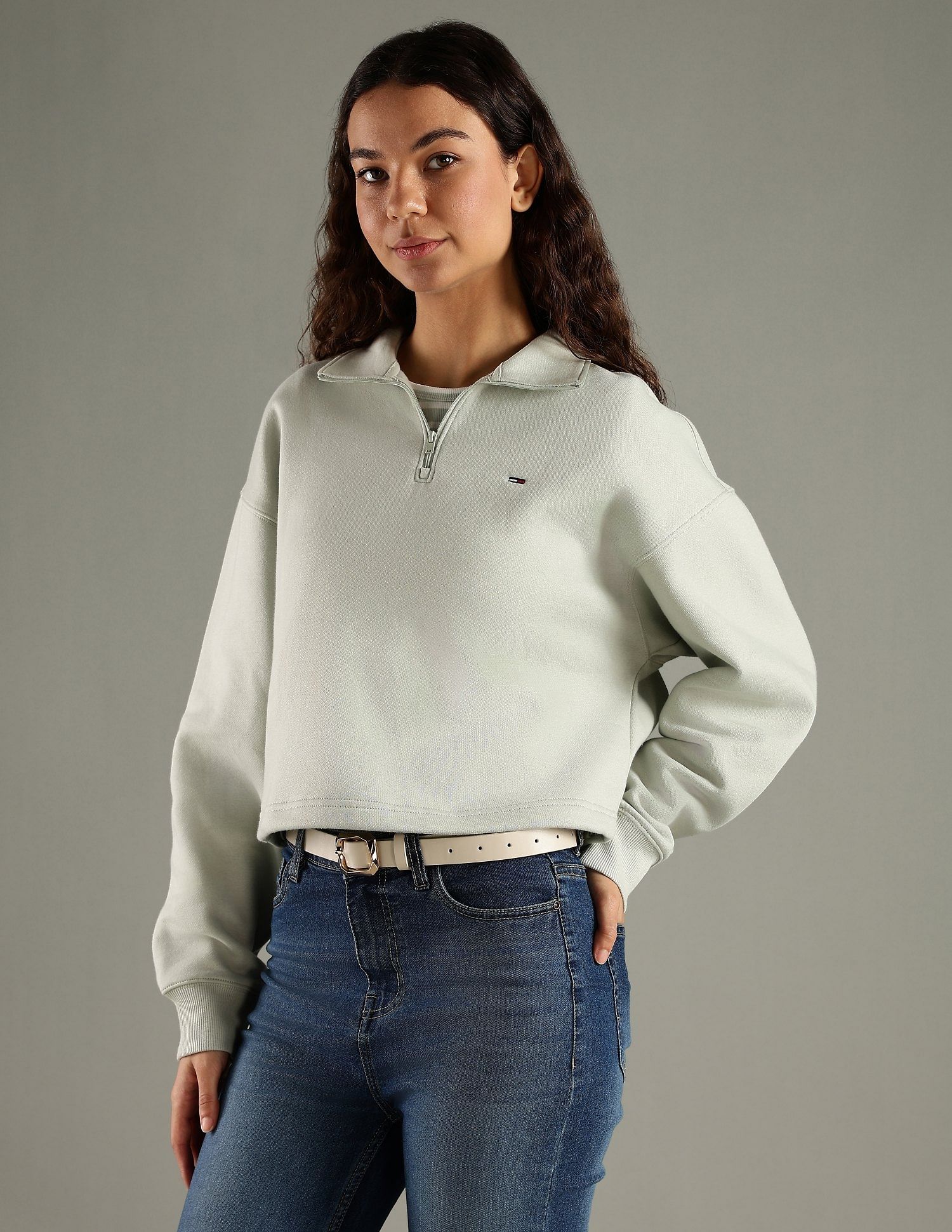 Tommy Hilfiger Regular Fit Cotton Half-Zip Sweatshirt