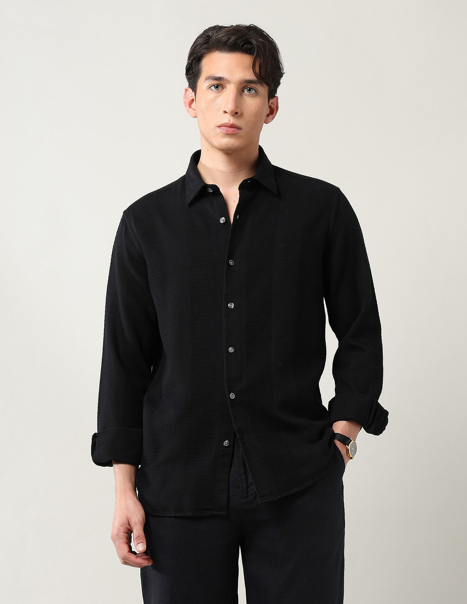 Arrow Textured Pure Cotton Shirt