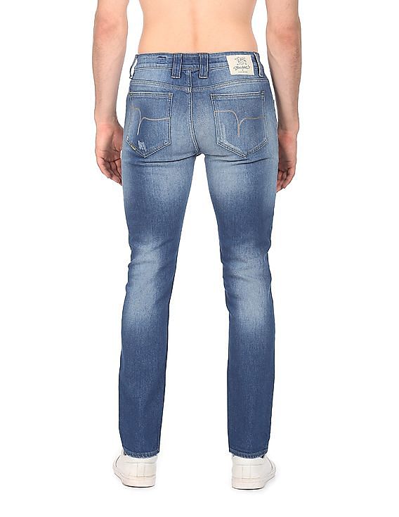 Flying Machine Michael Slim Tapered Fit Distressed Jeans