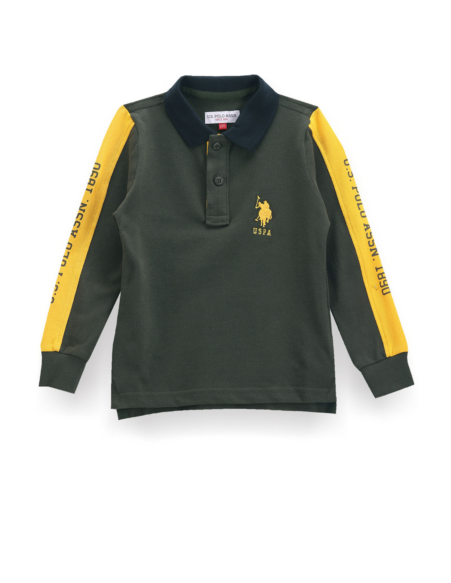 U.S. Polo Assn. Kids Boys Long Sleeve Solid Polo Shirt