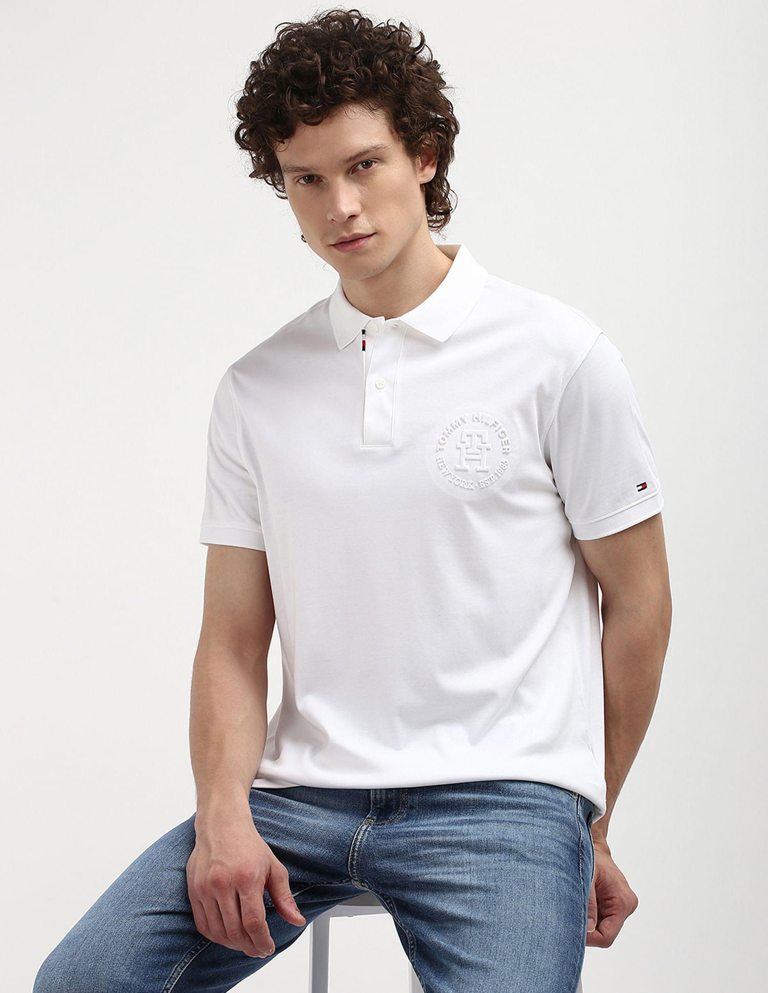 Buy Tommy Hilfiger Interlock Knit Embossed Polo Shirt - NNNOW.com