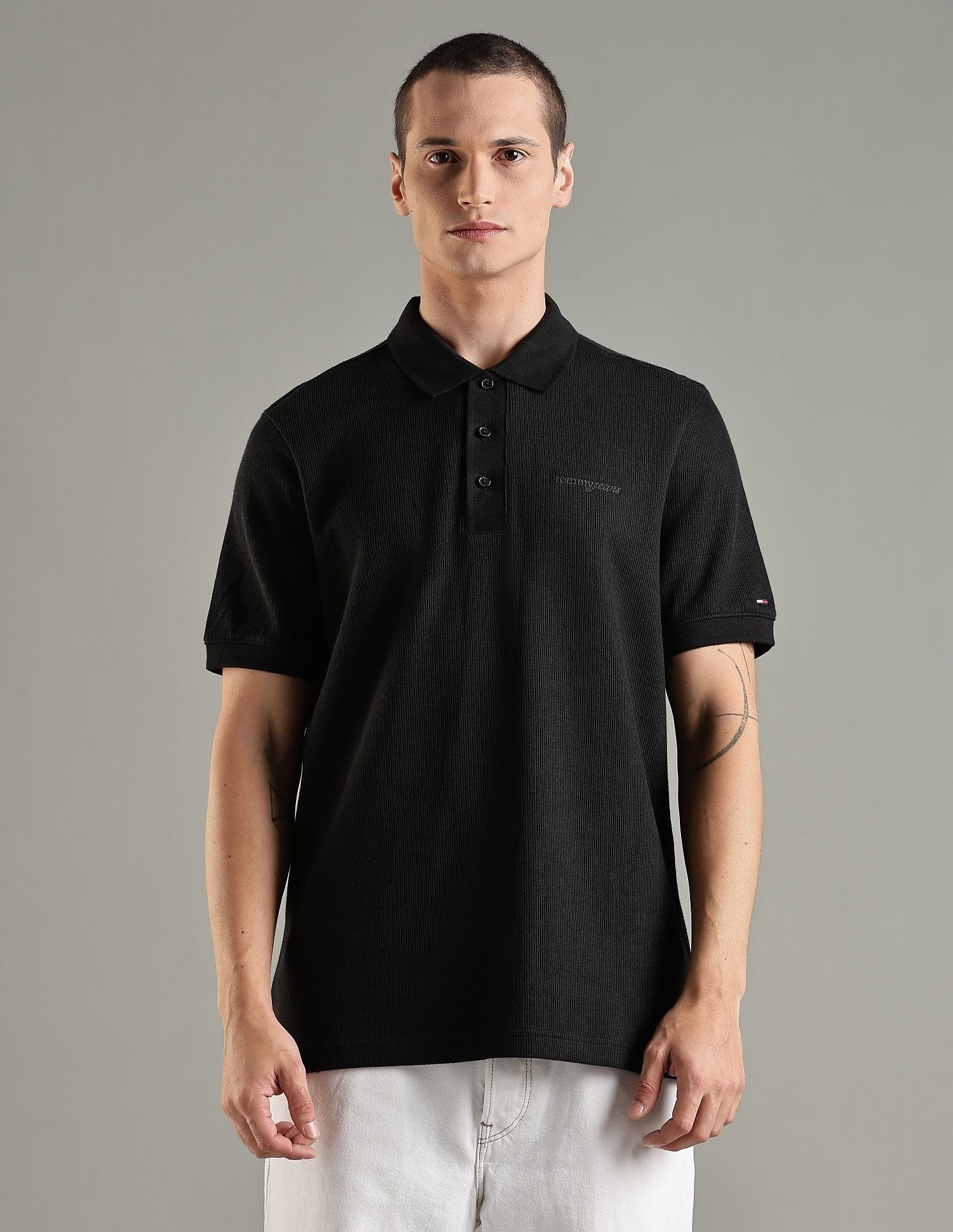 Tommy Hilfiger Embroidered Logo Regular Fit Cotton Polo T-Shirt