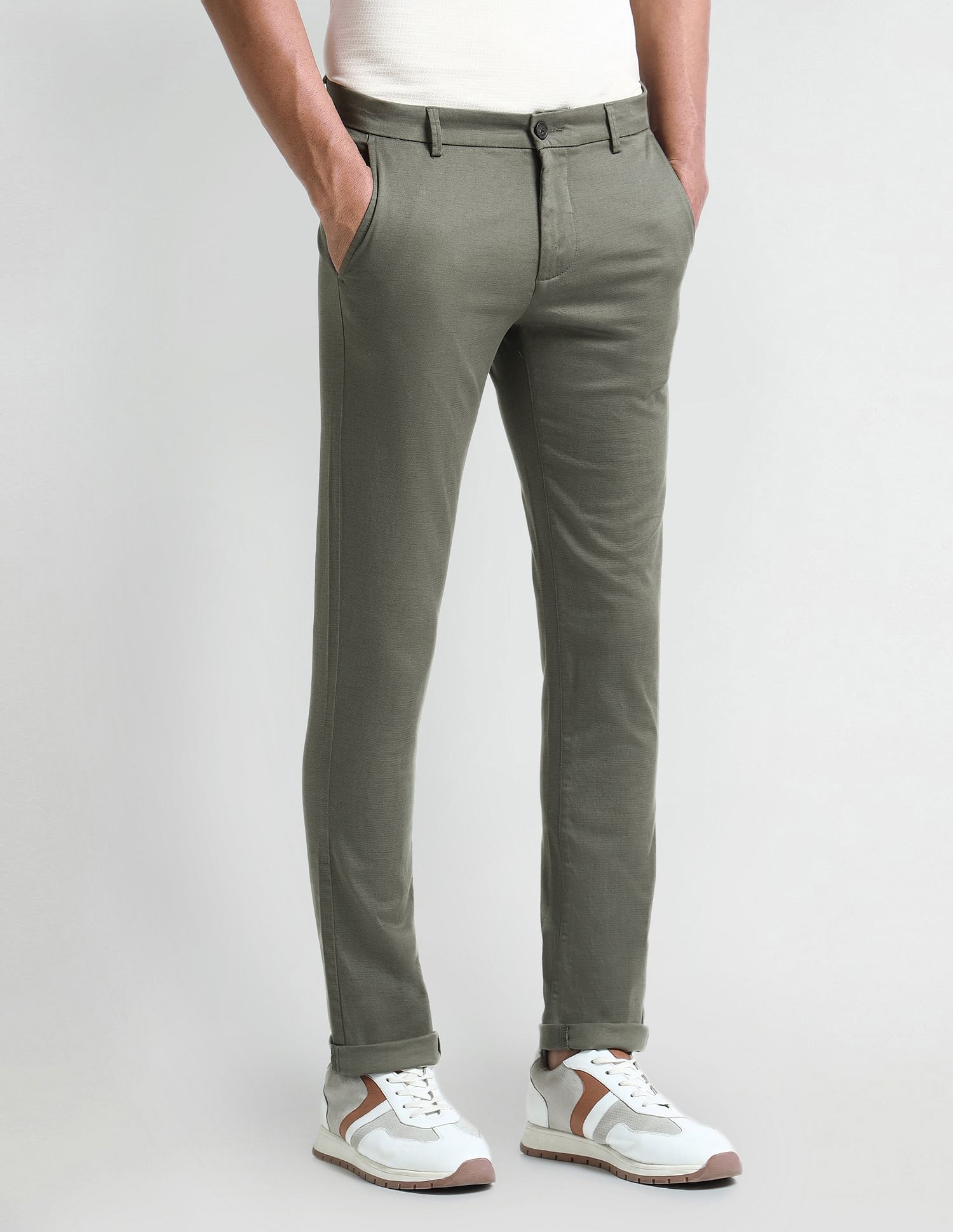 Arrow Sport Slim Fit Geometric Patterned Trousers