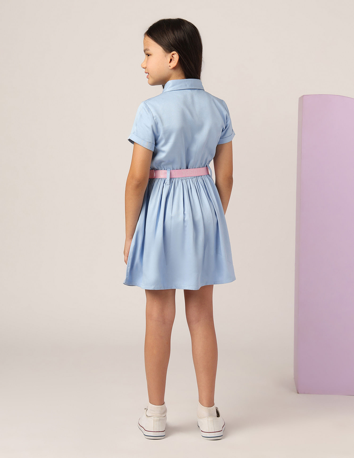 U.S. Polo Assn. Kids Girls Solid Shirt Dress