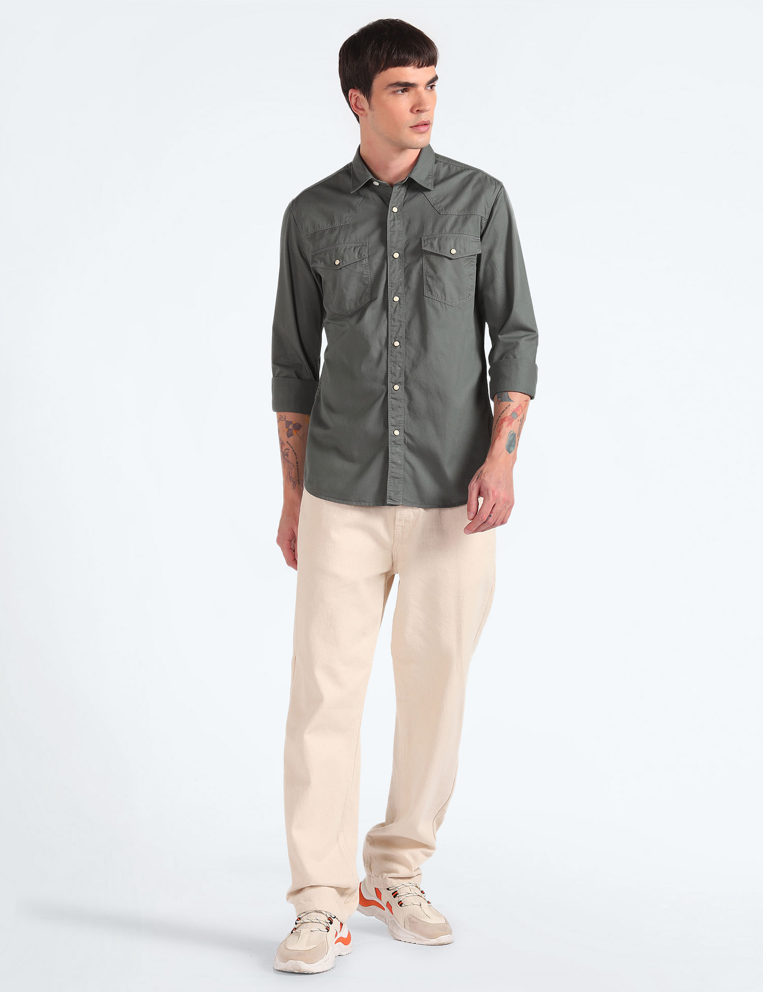 Flying Machine Western Yoke Relaxed Fit Shirt