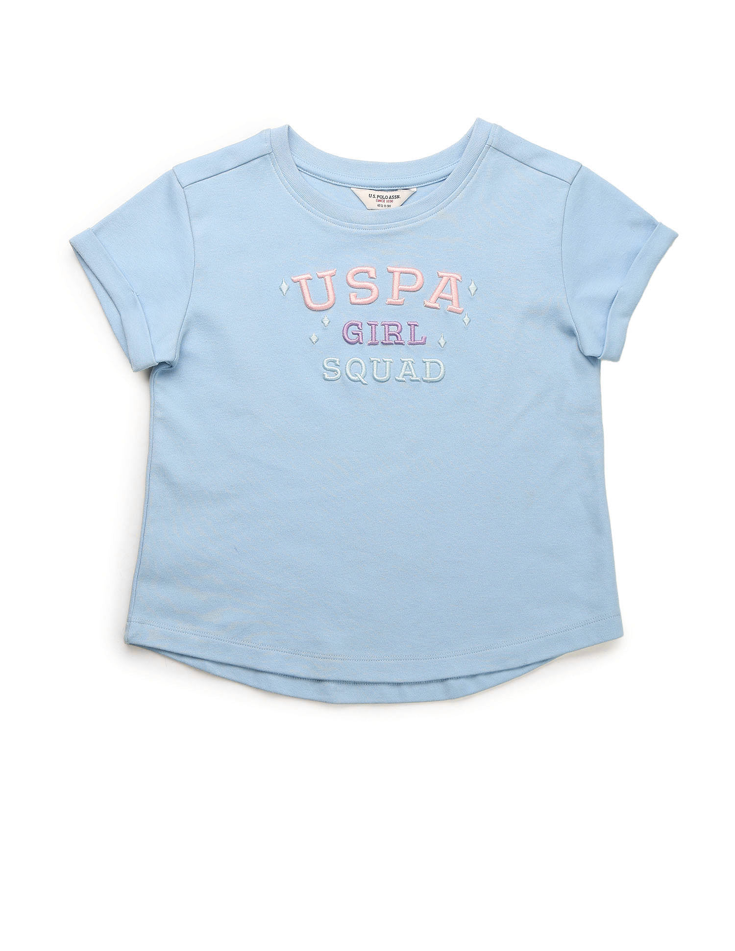 U.S. Polo Assn. Kids Girls Brand Embroidered Relaxed Fit T-Shirt