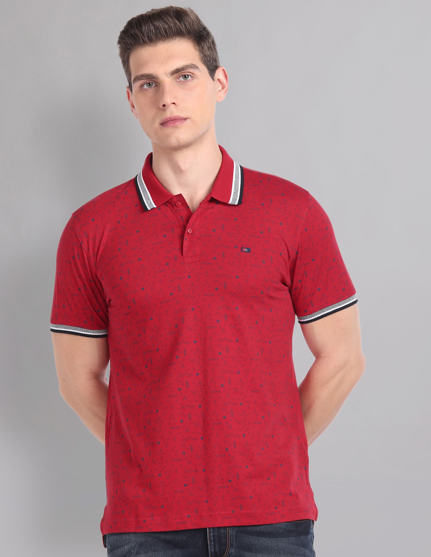 AD by Arvind Cotton Slim Real Deal Polo Shirt
