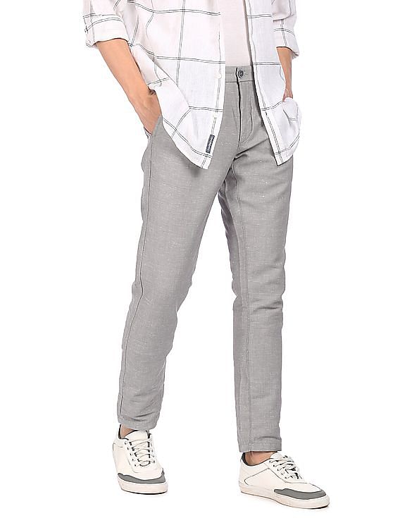 US POLO ASSN Casual Trousers  Buy US POLO ASSN Men Khaki Mid Rise  Solid Formal Trousers Online  Nykaa Fashion