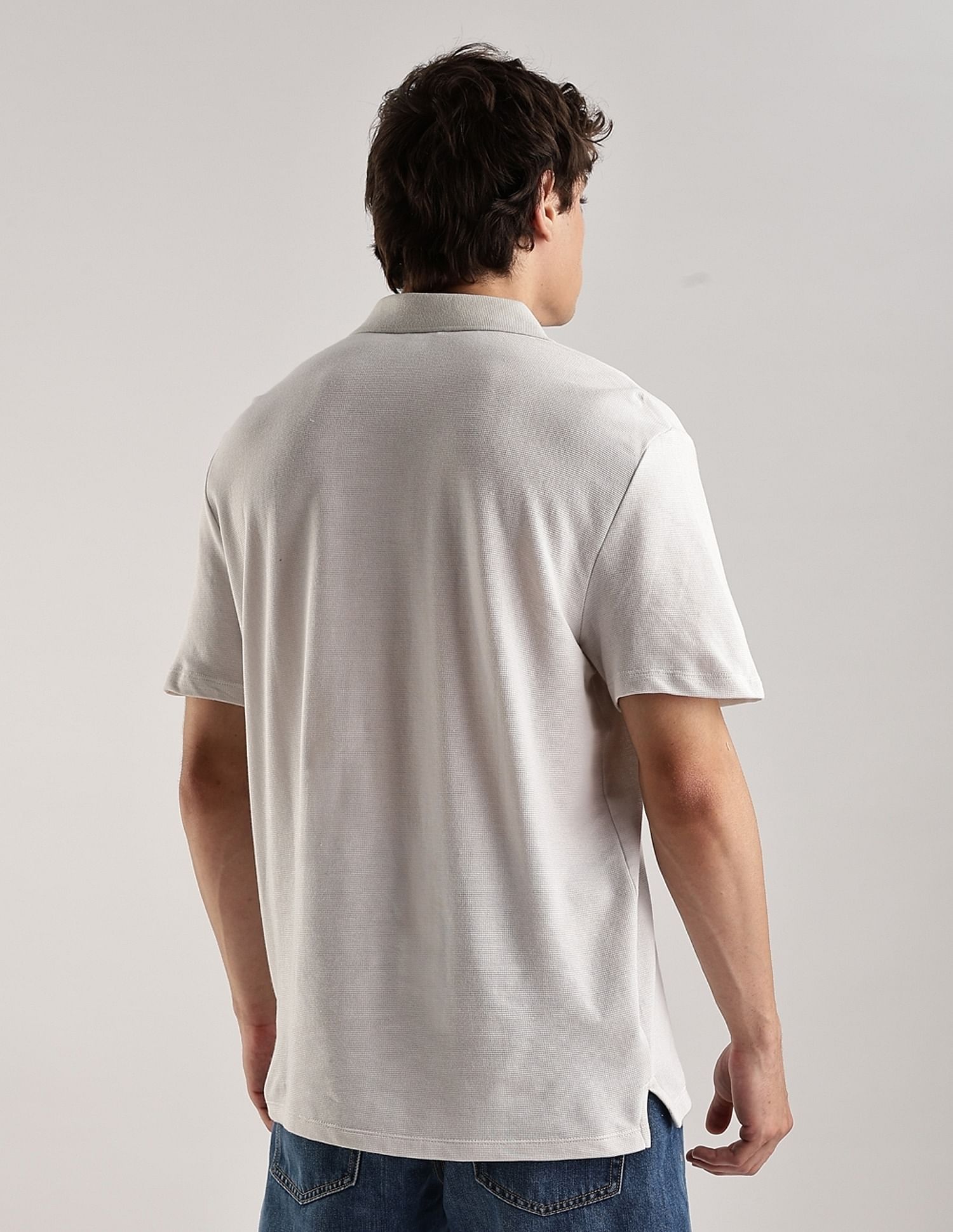 Calvin Klein Jeans Solid Regular-Fit Cotton Polo T-Shirt