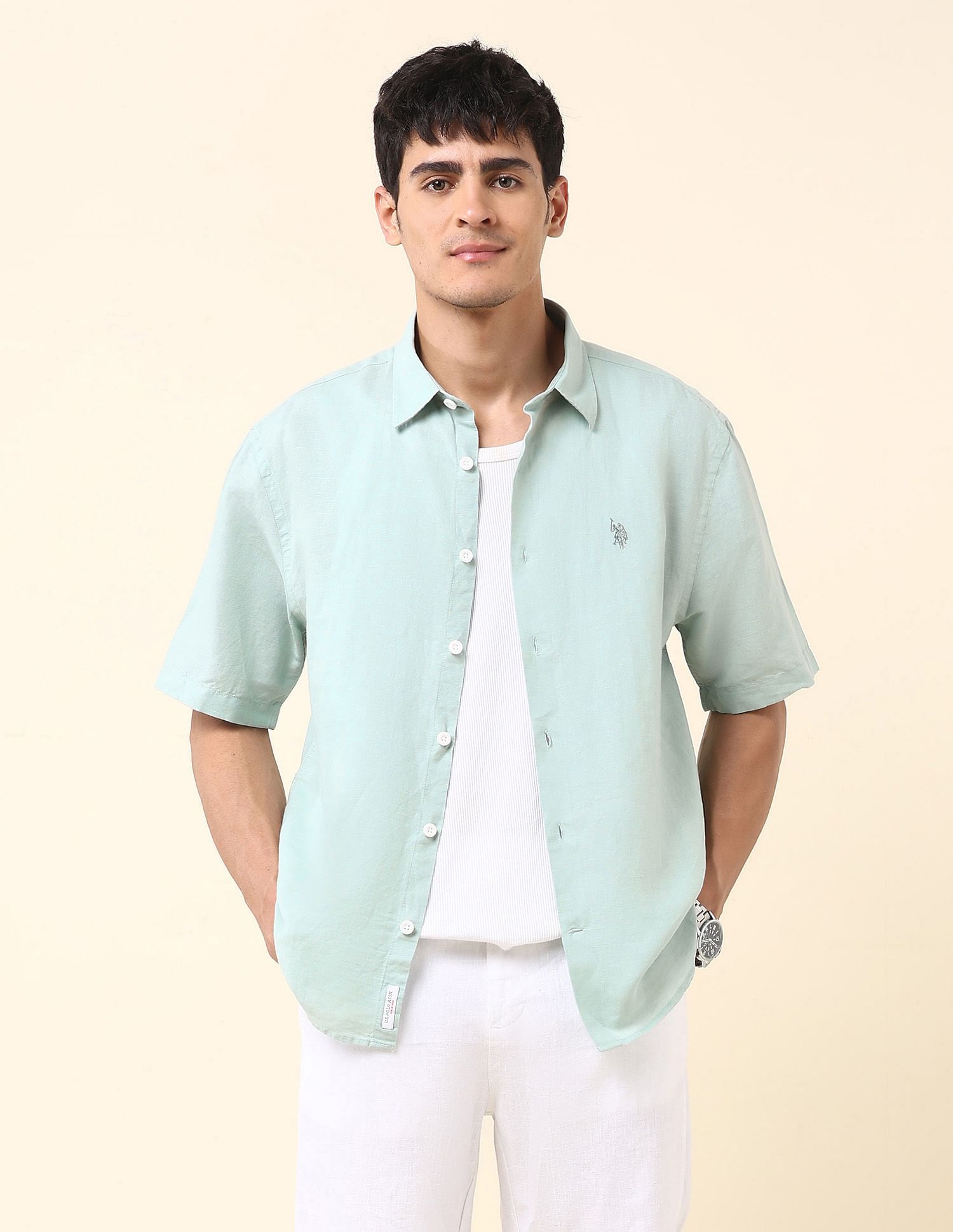 U.S. Polo Assn. Solid Tailored Fit Amsler Shirt
