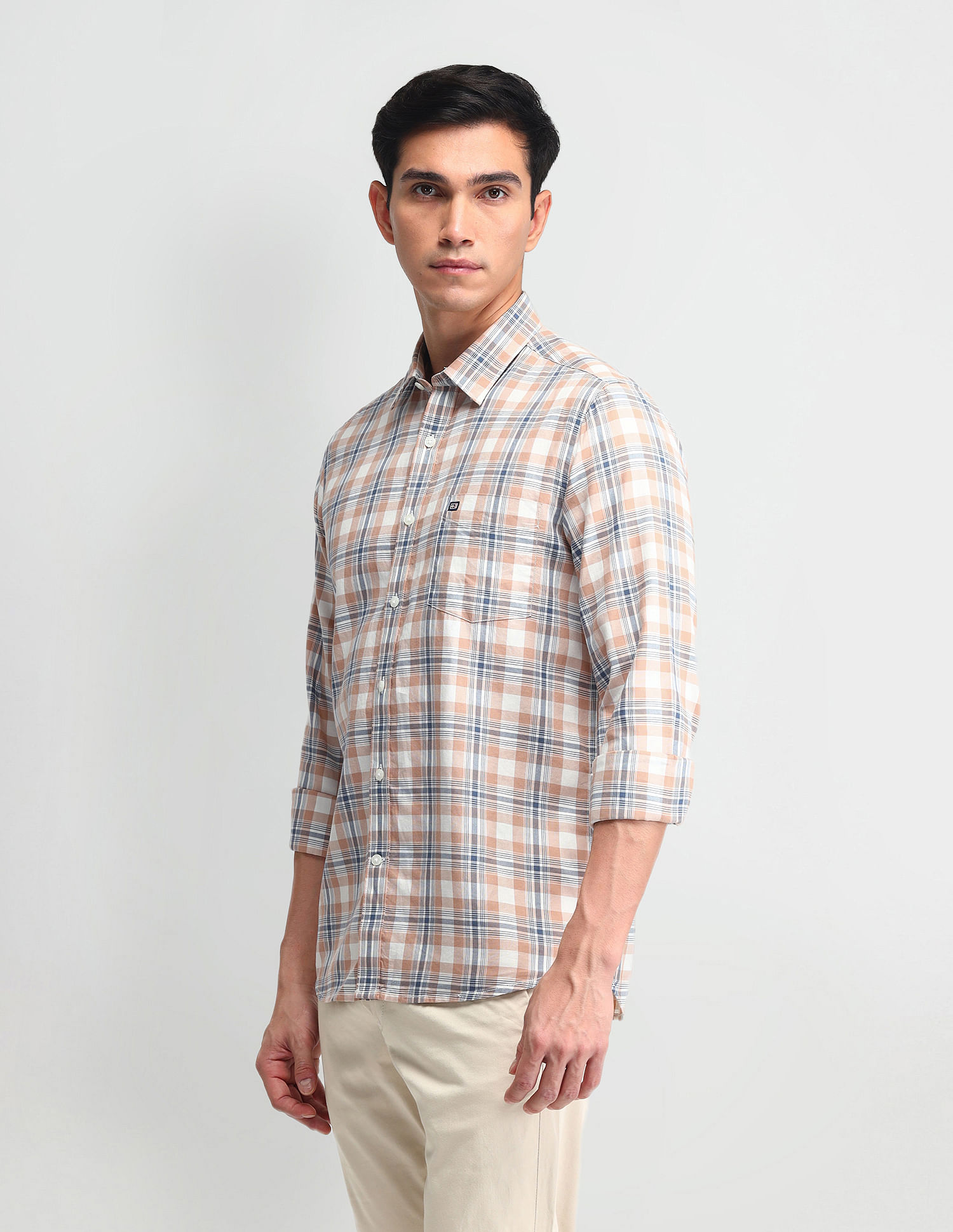 Arrow Sport Tartan Checked Slim Fit Shirt