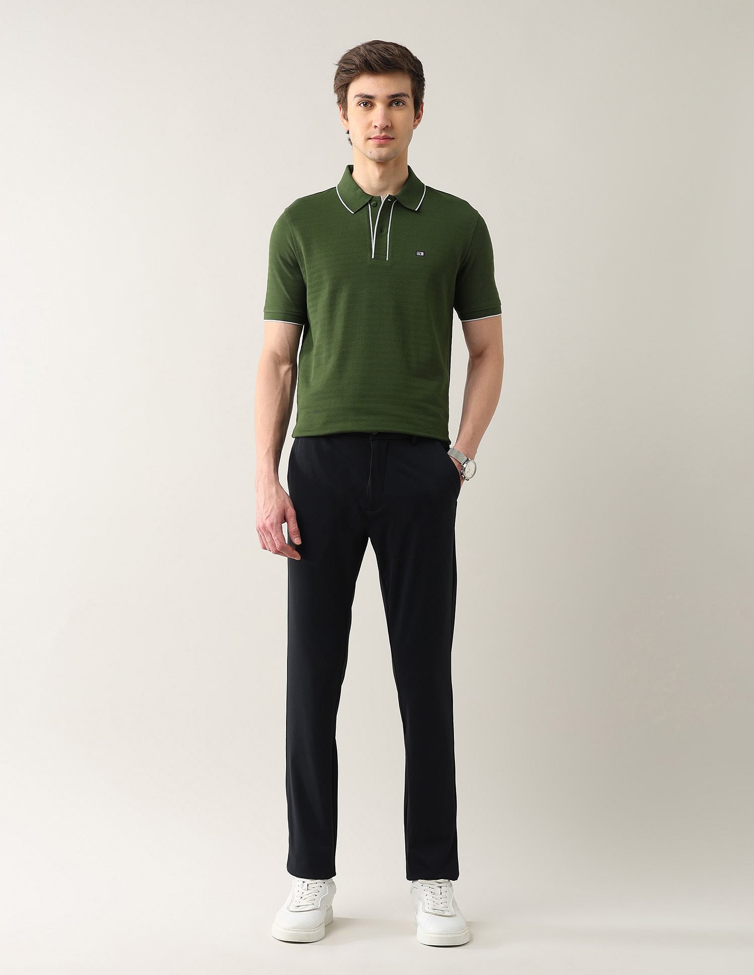 Arrow Sport Textured Pure Cotton Polo Shirt