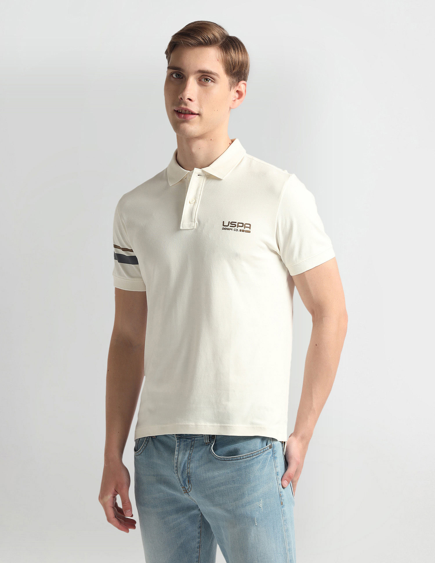 Buy U.S. Polo Assn. Ribbed Collar Cotton Polo Shirt - NNNOW.com