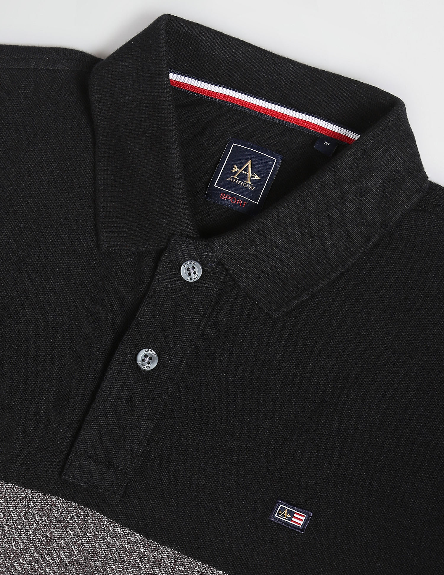 Arrow Sports Horizontal Stripe Compact Cotton Polo Shirt