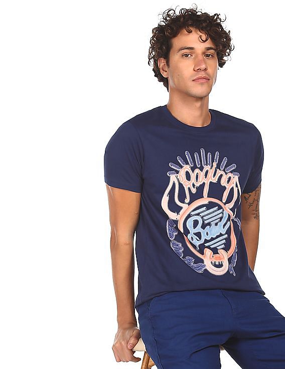 flying machine round neck t shirt