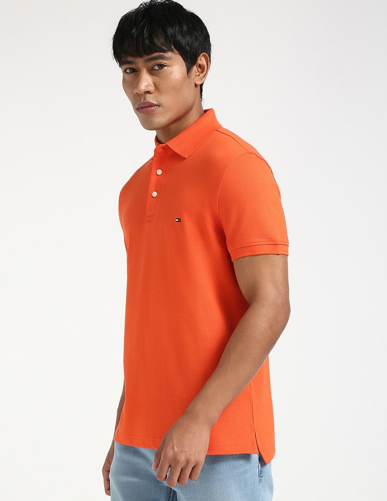 Tommy Hilfiger Solid Slim-Fit Cotton Polo Shirt