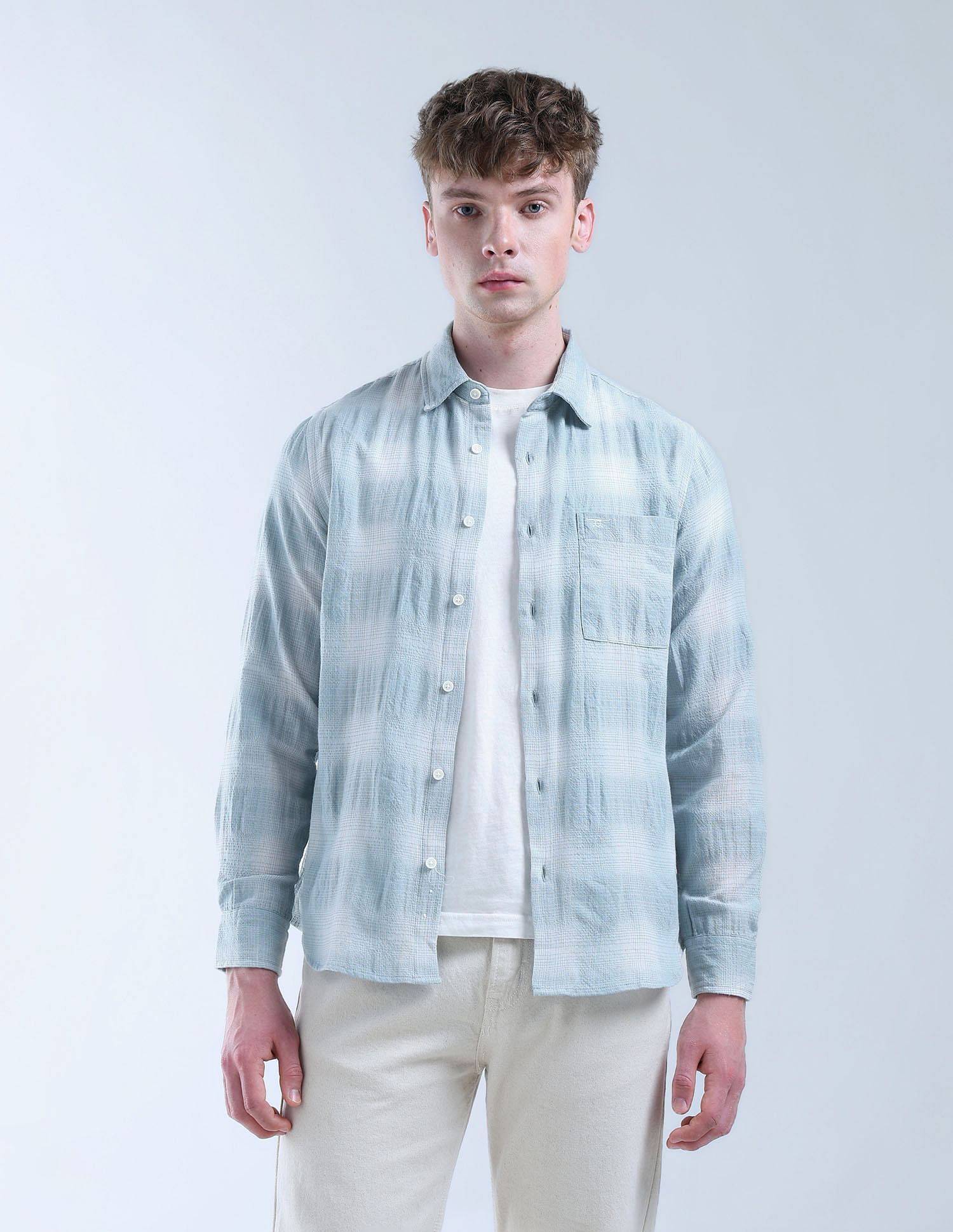 Flying Machine Plaid Checked Digitopia Shirt