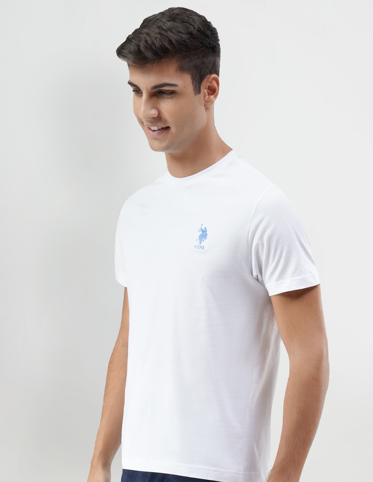 USPA Innerwear Crew Neck Solid Cotton I633 T-Shirt - Pack Of 2
