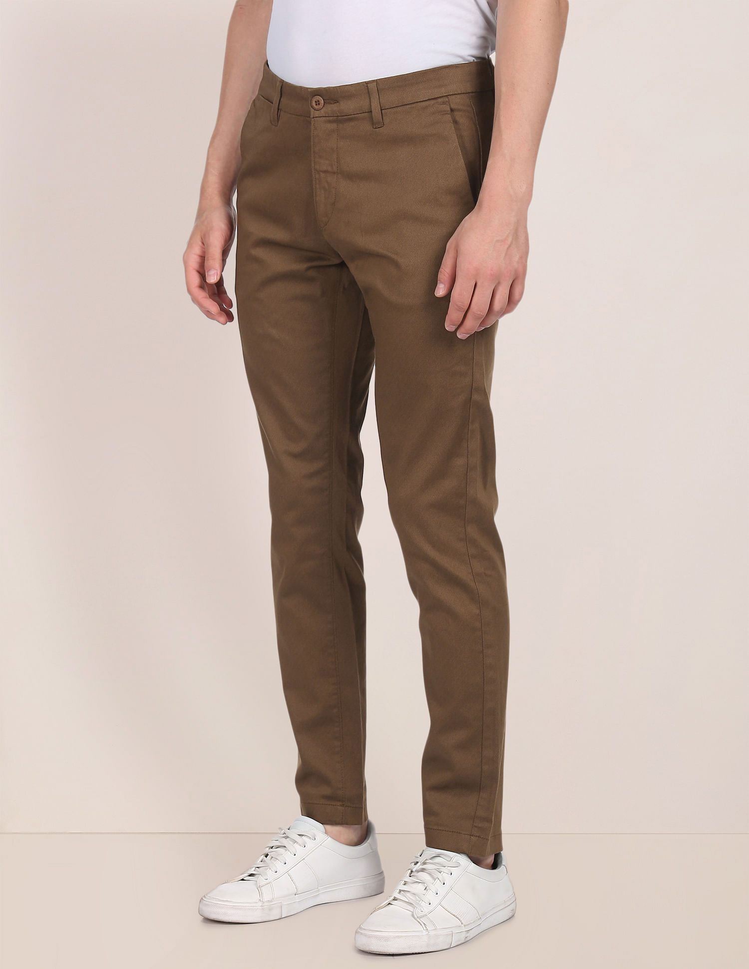 Buy U.S. Polo Assn. Tailored Men Olive Green Super Slim Fit Solid Formal  Trousers - Trousers for Men 2201475 | Myntra