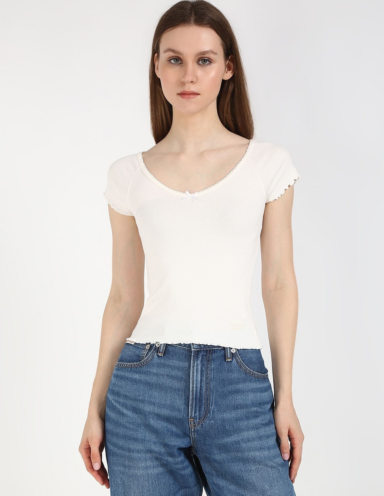 Tommy Hilfiger Slim-Fit Cotton Round Neck Top