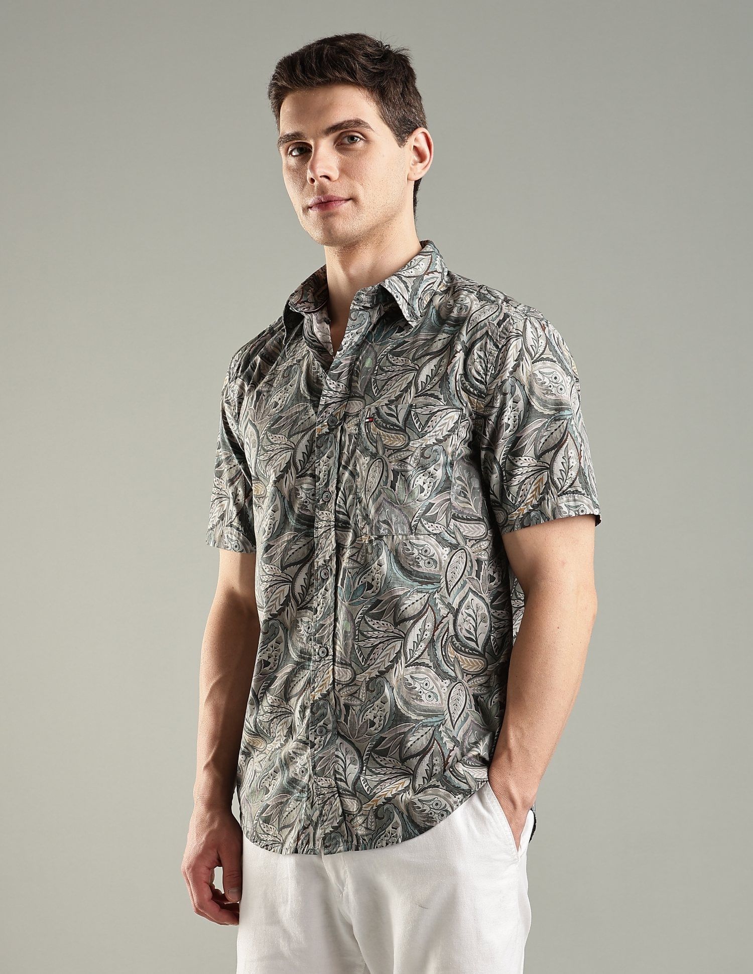 Tommy Hilfiger Printed Regular-Fit Cotton Woven Shirt