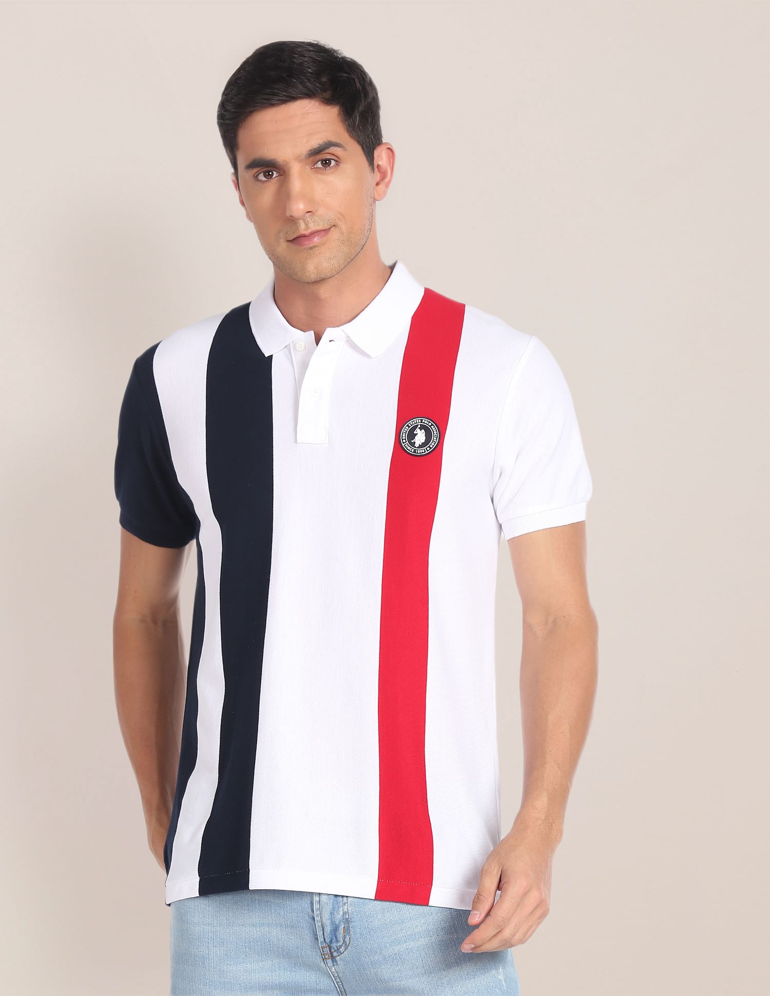 U.S. Polo Assn. Colour Block Pique Polo Shirt
