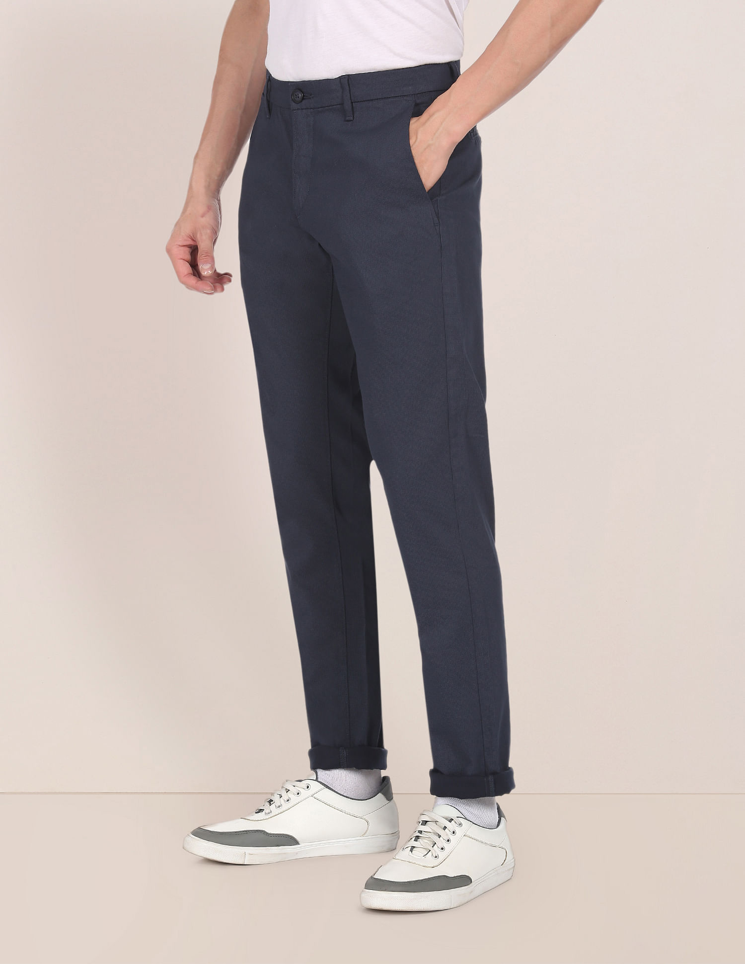 U.S. Polo Assn. Printed Austin Trim Fit Casual Trousers
