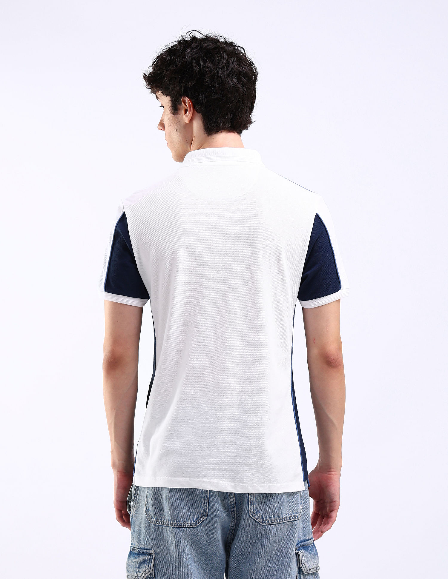 Flying Machine Colour Block Regular Fit Polo Shirt