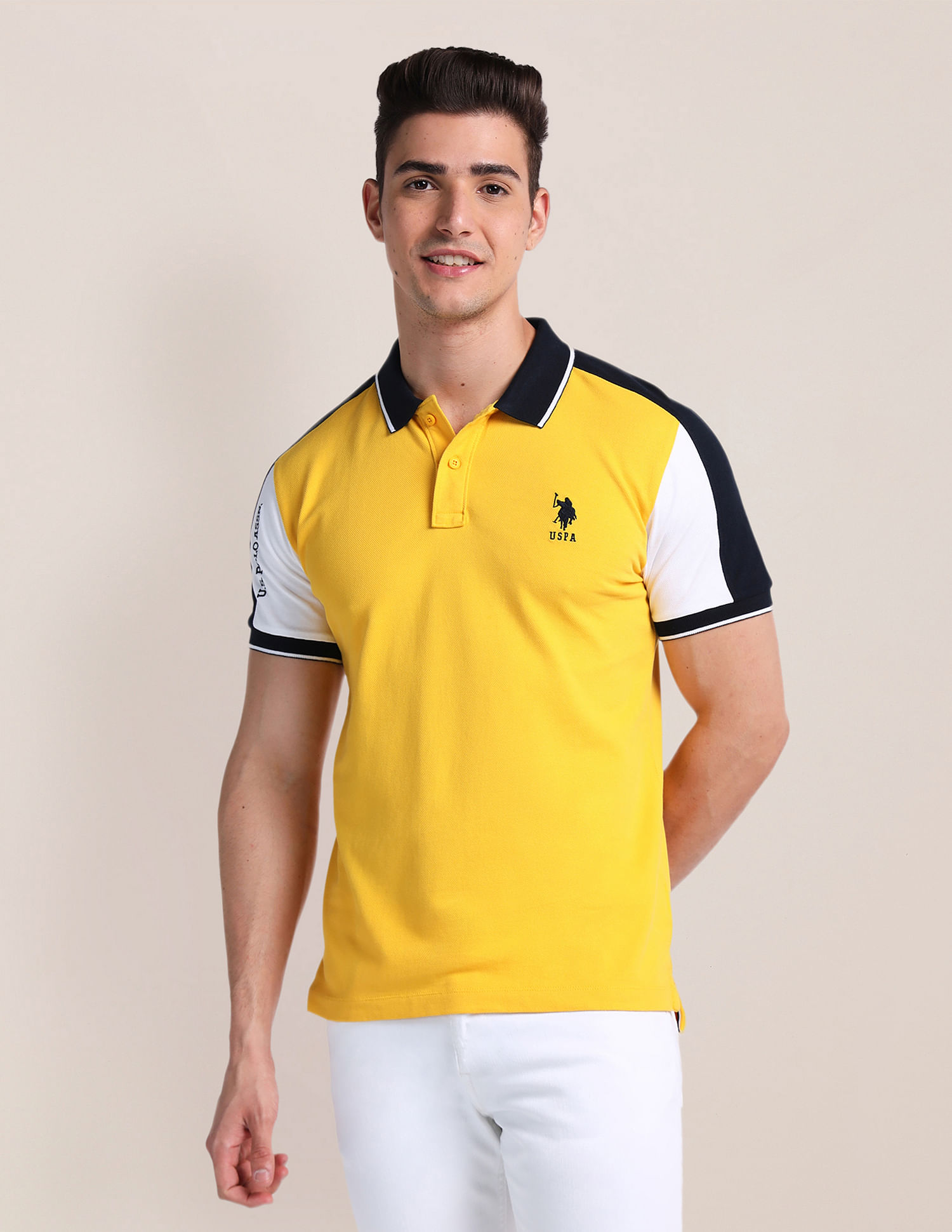 Colour block polo clearance shirt