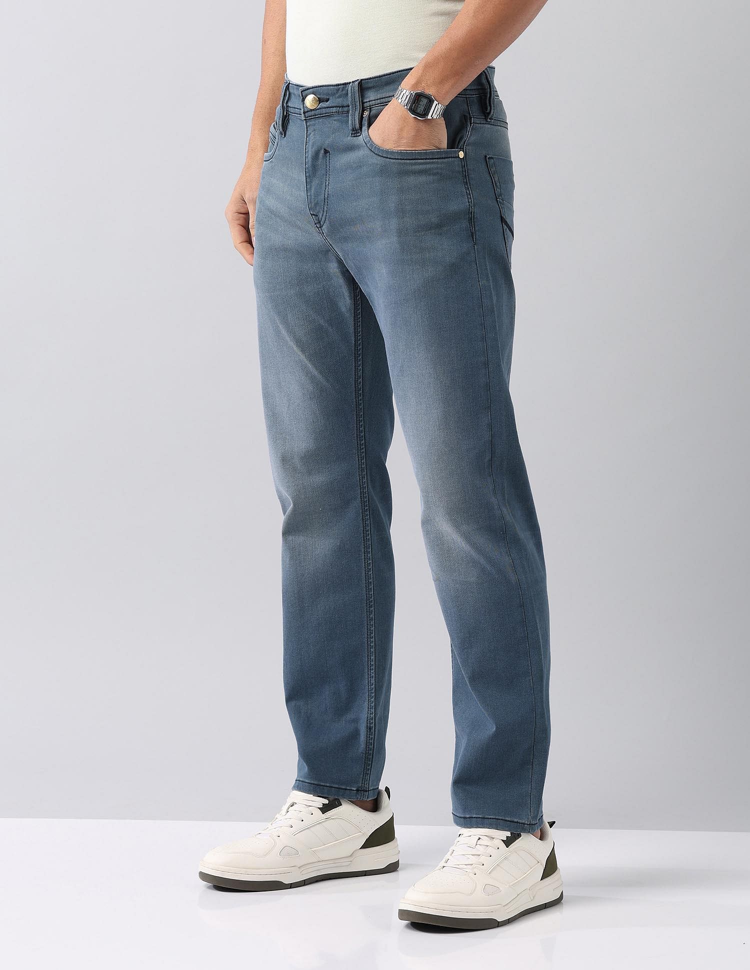 AD by Arvind Regular Fit Luxe Hypermove Jeans