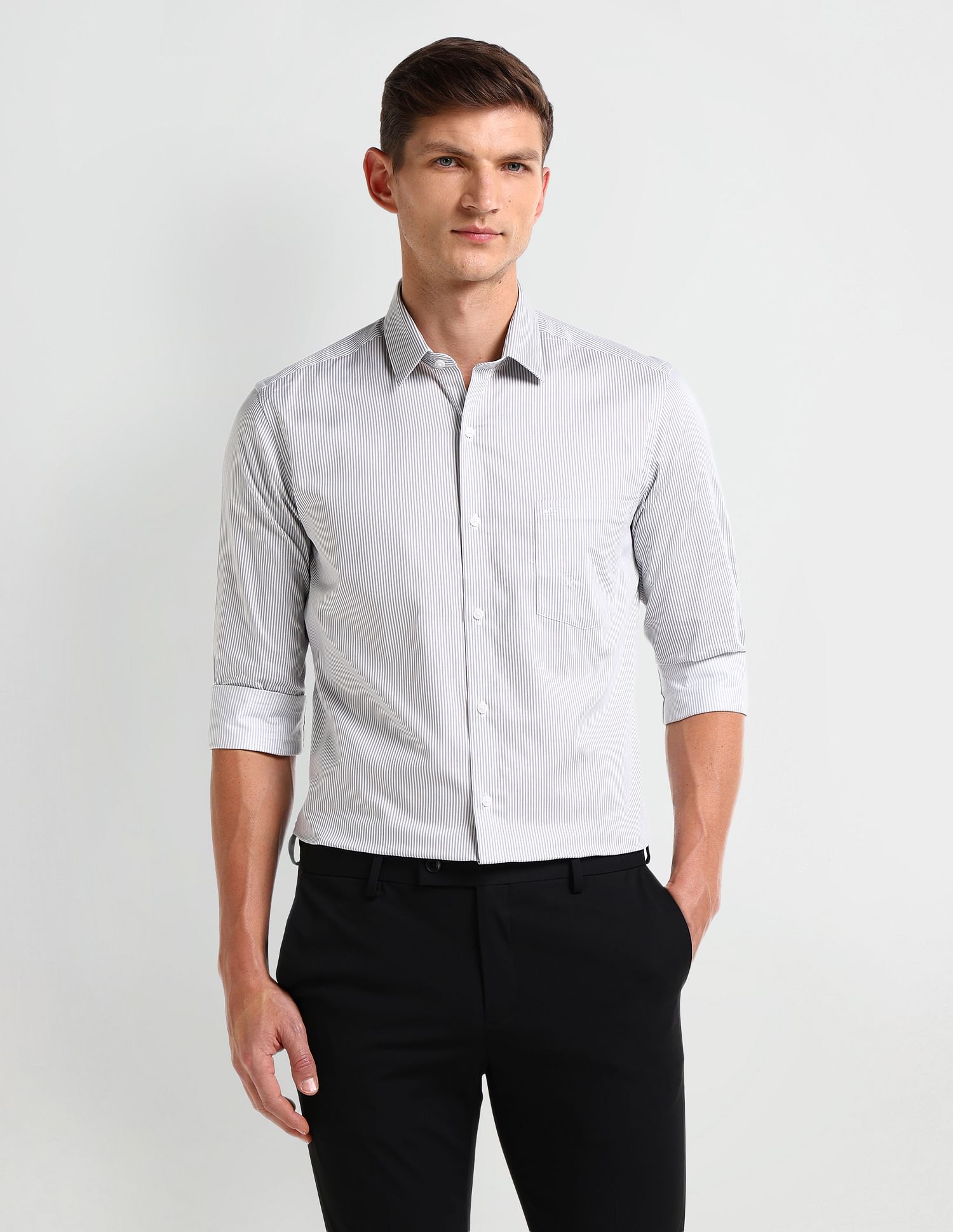 Arrow Vertical Striped Twill Shirt