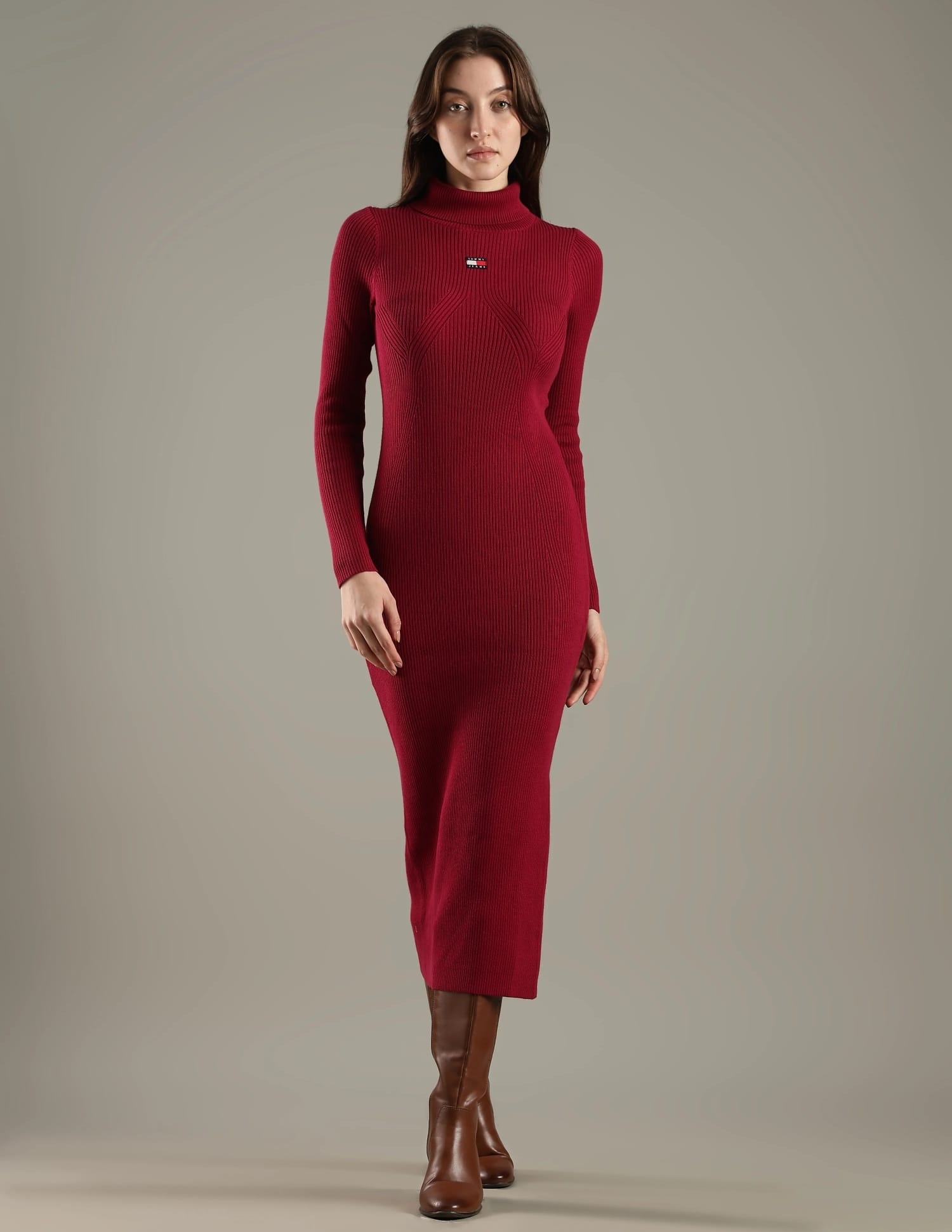 princess polly baby blue dress Yrion Turtle Neck Bodycon Mini Dress in Forest Green