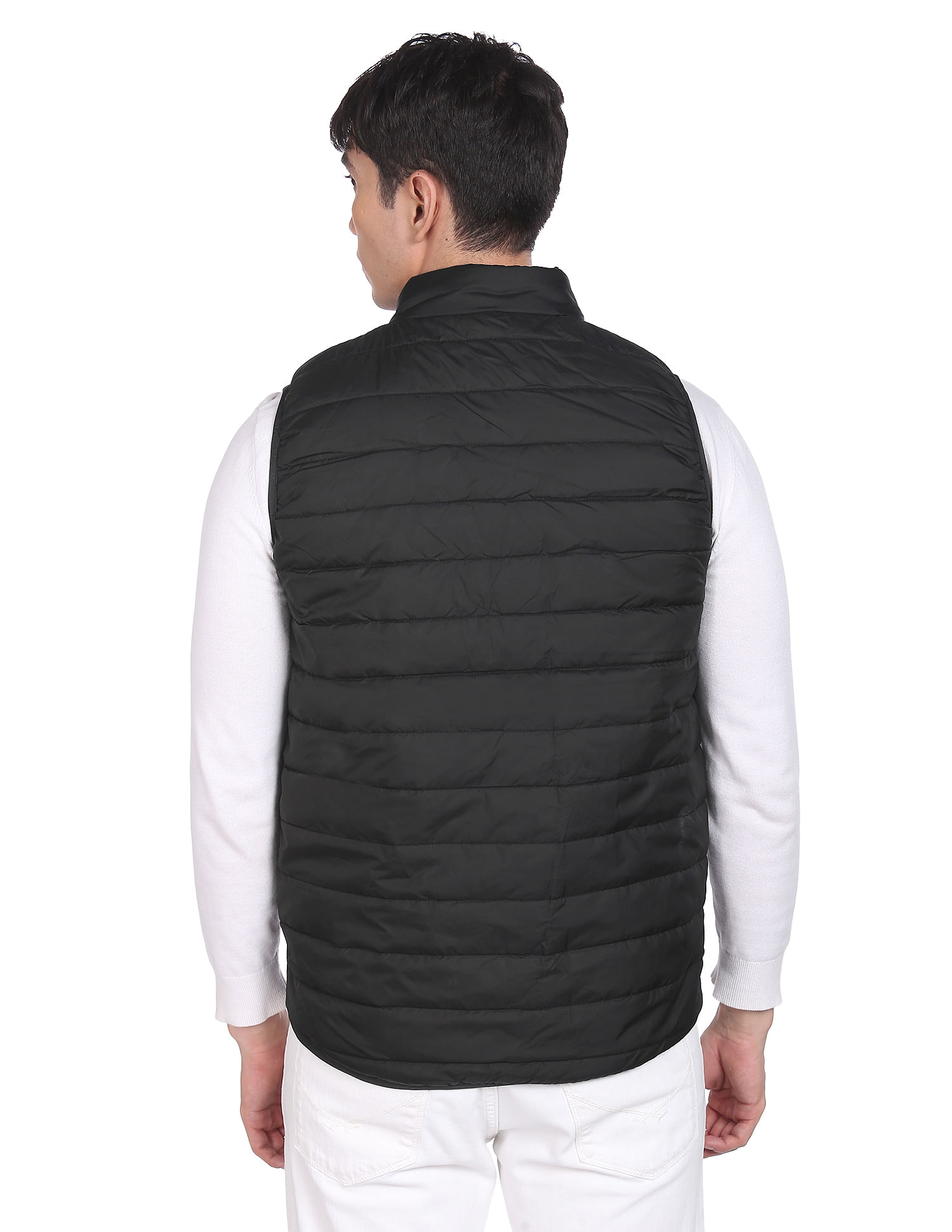 black bubble vest for men