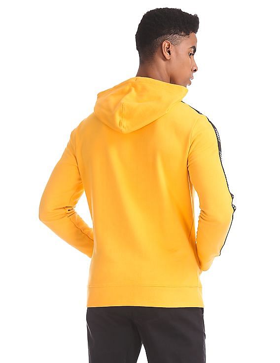 Aeropostale Yellow Side Tape Hooded Sweatshirt