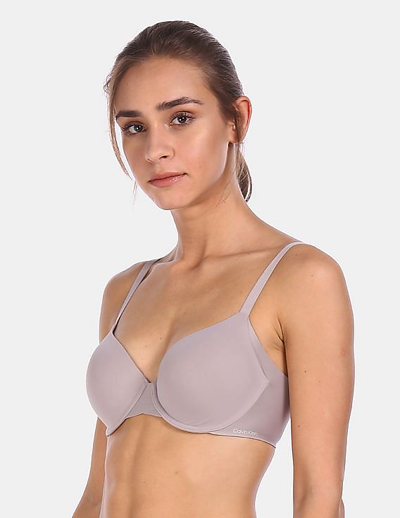 Buy Calvin Klein Underwear Women Sandstone Grey Lightly Lined Solid Push Up  Bra - NNNOW.com
