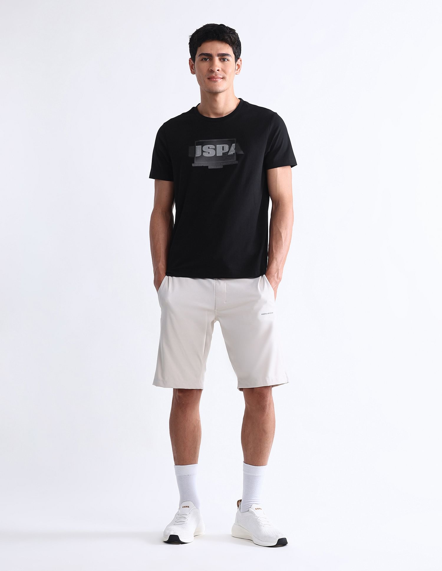 USPA Active Brand Printed Slim Fit T-Shirt