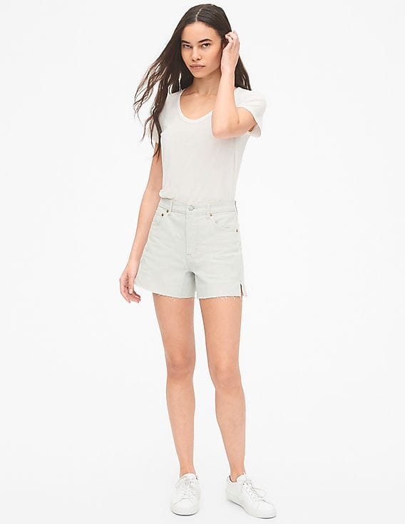 Buy GAP Women Blue High Rise Denim Shorts with Secret Smoothing