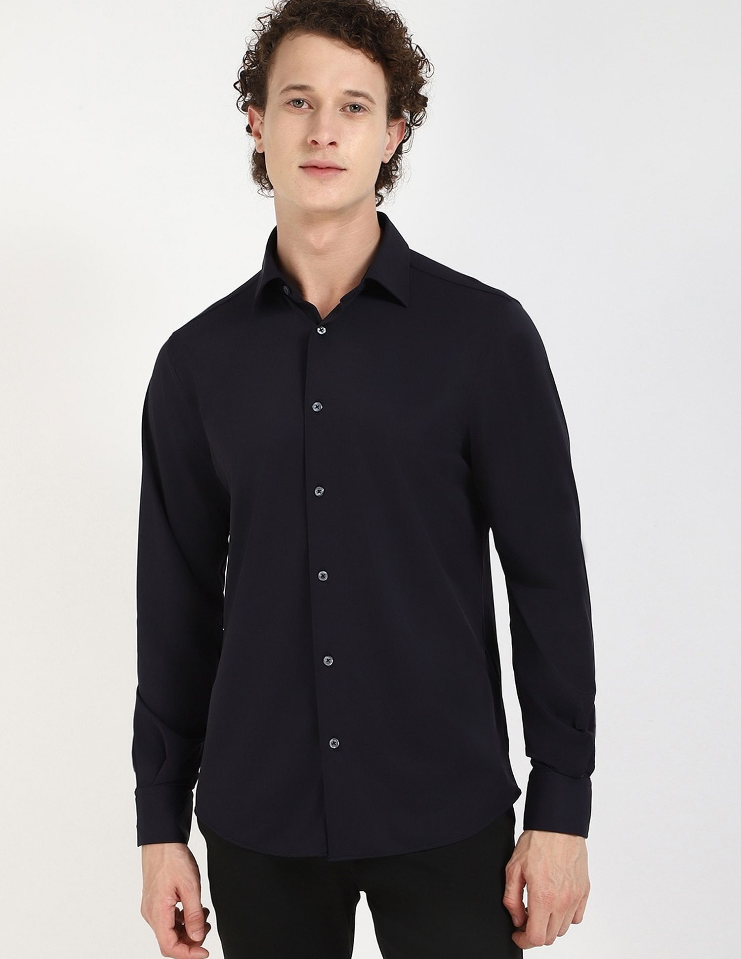 Tommy Hilfiger Solid Slim-Fit Polyamide Shirt