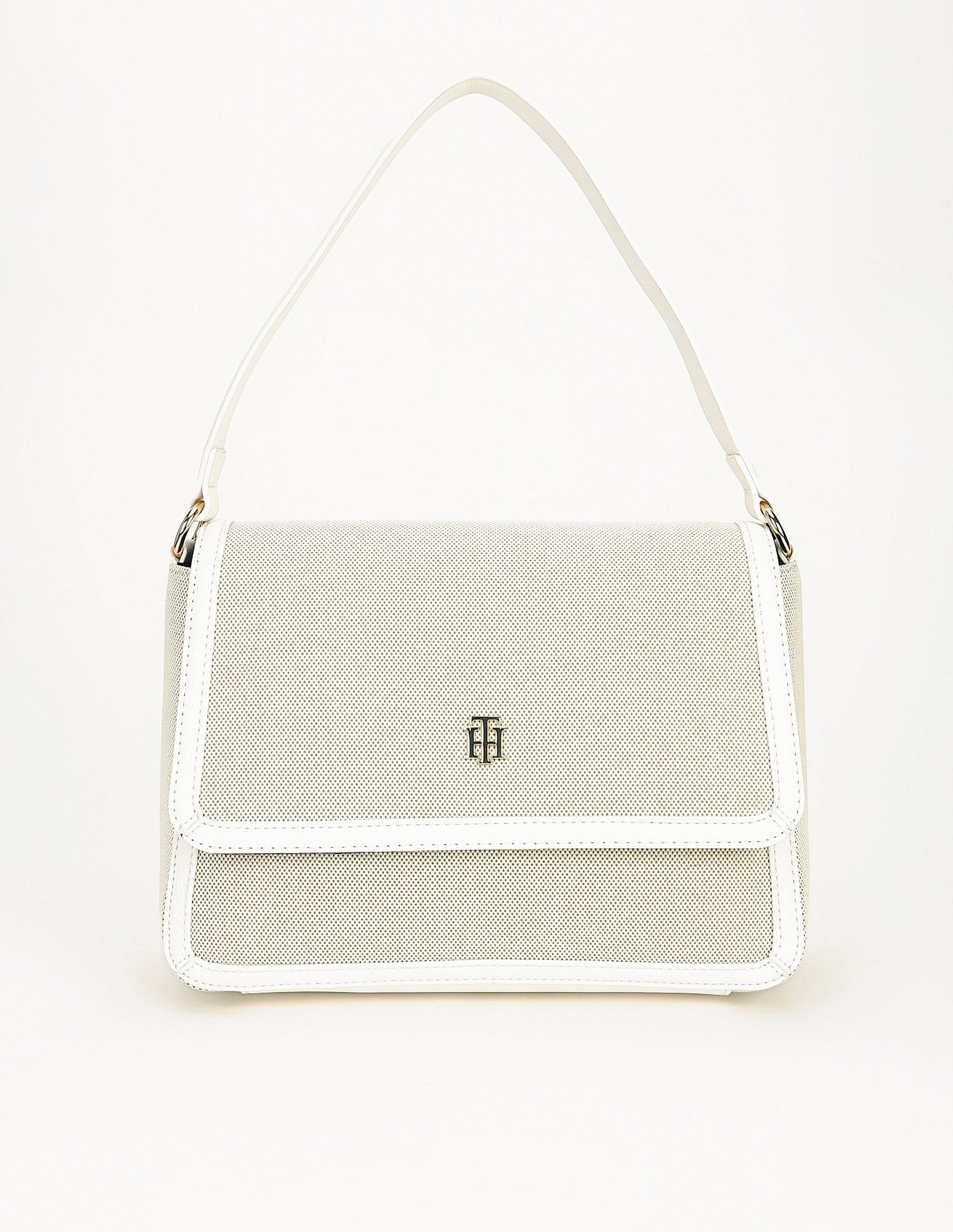 Tommy Hilfiger Solid White Polyester Hand Bags